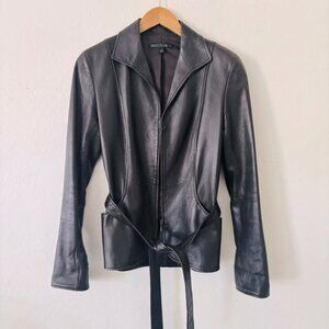 Lafayette 148 Brown Lambskin Leather Jacket